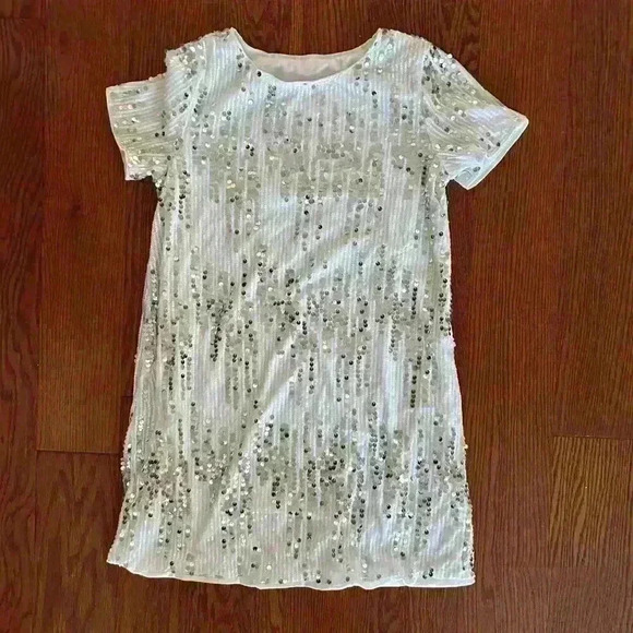 Sequin Tee Shirt Mini Dress Versatile Size Small Shift Dress Party  MINT - Picture 12 of 14